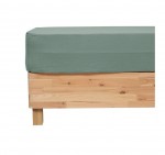Drap housse 140 x 190 cm gaze de coton vert celadon